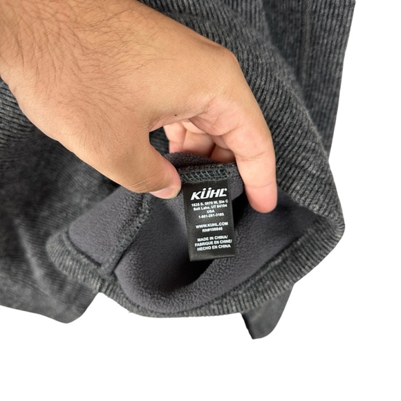 Mens Y2K Kuhl Thermo Core Fleece Grey Utility Hiking Pullover Jacket Size L - Picture 9 of 9